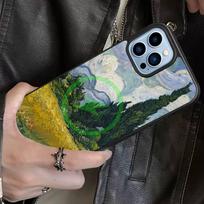 Retro Van Gogh Oil Paint Magnetic Charging Cover Phone Case For IPhone 17 16 14 13 12 11 15 Pro Max For Magsafe Wireless iPhone 12 pro