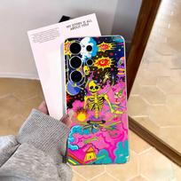Psychedelic Skeleton Party Phone Case For Samsung S25,S24,S21,S22,S23,S30,Ultra,S20,Plus,Fe,Note,10,9,5G Transparent Cover Samsung S23plus5G