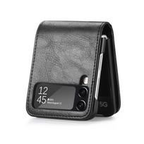 Folding Leather Bag Case for Samsung Galaxy Z Flip4 5G Flip3 Flip 4 3 Flip5 Flip6 Flip2 Flip 5 6 2 Card Slot Phone Accessories for Galaxy Z Flip 4 juoda