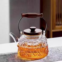 1000ML Embossed Begonia Glass Teapot With Tea Strainer Infuser Flower Puer Kungfu Tea Set Kettle Lifting Beam Tea Pot Teaware gryna
