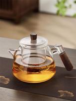 800ML Wooden Handle Heat-resistant Glass Teapot With Infuser Filter Cookig Loose Leaf Tea Maker Puer Oolong Tea Pot Tea Set gryna