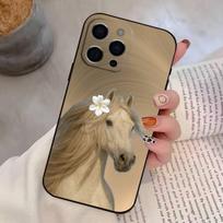 Cute fashion embroidered three ponies   Phone Case Silicone Soft For IPhone 17 16 15 14 13 12 11 X XR Plus Pro Max Plus iPhone13PROMAX