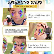 ABBY-Face Paint Sponges Face Painting Black Sponges High Density For Art Work And Body Paint (24 Petals + 24 Half Moon) Easy To NONE