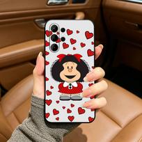 Mafalda cartoon Soft Silicone Case for Samsung S25, S24, S21, S22, S23, S30, Ultra, S20, Plus, FE, Lite-Black Samsung S25Plus