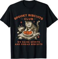 Halloween Baking Fun Cat Tee, Spooky Costume Design S įvairiaspalvis