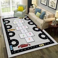 Hopscotch Pattern Area Rug – Fun Active Play Design for Kids, Non-Slip Floor Mat for Living Room or Home Play Space 60x90cm(23x35in)