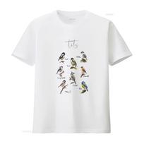 Birds Funny T Shirt for Her Tits Bird Enthusiast with Chart Design Unique Avian Print vintage Washed Comfortable Slightly homme S įvairiaspalvis