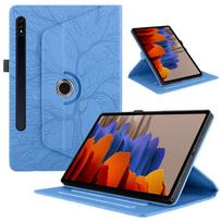 360 Rotation Cover for Samsung Galaxy Tab S10 Plus S9 FE Plus Case 12.4 Inch Tree Embossed Case Funda SM-X820 X520 Tablet Cover S9FE Plus S10 Plus mėlyna