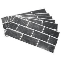 6pcs PVC Self Adhesive Wallpaper Black Peel and Stick Wallpaper  Bathroom Wall