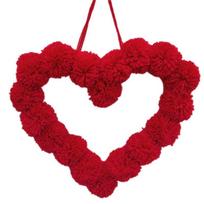 Premium-Valentine' S Day Plush Heart Decoration, Pom-Pom Wreath For Proposals And Children' S Room Decorations