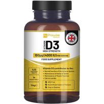 Vitaminas D3 4000 TV didelio stiprumo I 425 vegetariškos tabletės (tiekimas 14 mėnesių) Pack of 1