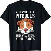 Saugokitės „Pitbull“ jie išliks jūsų širdyje „Pit Bull Pibble“ unisex marškinėliai S