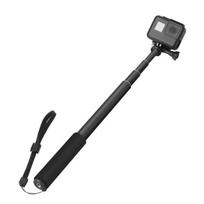 Nešiojamas aliuminio lydinio teleskopinis veiksmo kameros asmenukių lazda-monopodas GoPro kameroms juoda