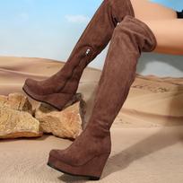 Women Wedges Thigh High Boots Women Autumn New Fashion Thick Soles High-Tube Boots Woman Over The Knee Long Botas Plus Size 42 36 ruda