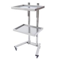 2-Tier Hair Salon Trolley Cart with Wheels, Gold Stainless Steel Beauty Storage Organizer Roller Cart for Salon, Home, Spa sidabras