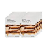 The Face Shop Ground Red Ginseng Mask Sheet, 20 g, pack of 10 10sheets