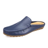 Men's sandals wear half slippers, leather herringbone summer breathable fashion trendy shoes bag head casual shoes shoes 38