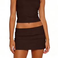 Women's Fashion Sexy Hot Girl Short Skirt Fitted Bodycon Color Skirt XL ruda