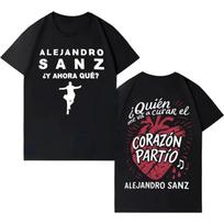 Moterų Vyrų Dainininkas Alejandro Sanz Madingi Spausdinti Trumpomis Rankovėmis Marškinėliai Unisex Hip Hop Punk Laisvalaikio Y2K Drabužiai Gerbėjo Dovana M