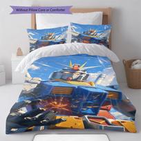 Gundam Chibi Style Bedding Set Mobile Suit Anime Duvet Cover Polyester Soft Comforter -QJY 135x200cm