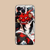 Hannya Girl Samurai Phone Case for iPhone 17 16 15 14 13 12 11 X XR XS 8 7 Air Pro Max Plus Mini Soft TPU Shockproof Cover iPhone 7 Plus