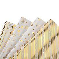 4 Pcs Gilded Stars Wave Dots Wrapping Paper Roll for Wedding Kids Birthday Holiday Baby Shower Gift Wrap Crafts Paper Decor