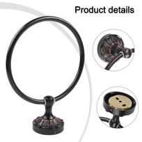 Antique Finish Black Brass Towel Ring for Bathroom and Multiple Room Applications with Complete Installation Set China Mainland