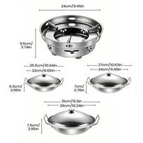 Lightweight Camping Cookware Set Stainless Steel Pot & Utensils with Alcohol Stove for Hiking Backpacking Outdoor Indoor Cooking