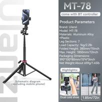 Ulanzi MT-78 Phone Tripod With Bluetooth Remote Controller Double Cold Shoe Quick Disassembly  Gimbal 1/4 Screw For DSLR Camera MT-78 Tripod