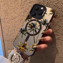 Summer Beach Palm Trees Phone Case For IPhone 17 16 15 14 13 12 11 Pro Max Air Magnetic Matte Laser Metallic Phone Funda iPhone 13
