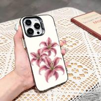 lily   Phone Case For iPhone 17,16,15,14,13,12,11 Plus,Pro Max,XS,Colored silver phone case iPhone14