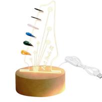 Acrylic Guitar Pick Display Stand with Light Wood Base Guitar Pick Storage Rack  Music Lovers Round Base