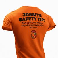 Jobsite Safety Humor T-Shirt Mens Womens Tees Top Dont Put Your Finger Funny Work Safety Reminder Tee 3XL