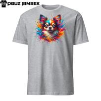Vibrant Chihuahua Dog Unisex T-Shirt Mens Womens Tees Top: Colorful Splash Design, Short Sleeve Tee M