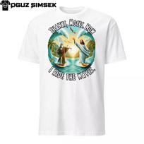 Jesus and Moses Surfing Graphic T-Shirt Mens Womens Tees Top - Unisex - Funny Quote - Surf Wave Design M