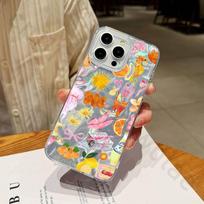 Summer Vibe Party Clear Phone Case For iPhone 17 16 15 13 14 Pro Max 11 12 Plus Luxury Laser Silver Gradient Silicone Cover iPhone13PROMAX