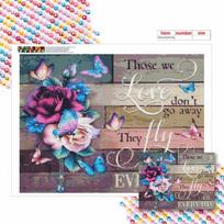 DIY Diamond Painting Butterflies Roses Cross Stitch Kit Mosaic Art Diamond Painting Full Circle Diamond Home Decoration Round 30x40cm