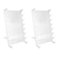 Elegant Acrylic Makeup Brush Holder Multi-hole Aesthetic Pen Organizer Sturdy Transparent Drying Rack Vanity Use