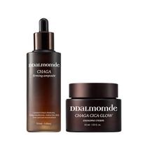 DDALMOMDE Chaga Skincare Routine Set (Ampoule 50ml + Cream 45ml) - 2-Piece Vegan Elasticity & Glow Boosting Set