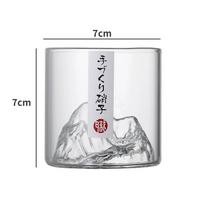 Fuji Mountain Retro Japanese Glass Cup Japanese Handmade Tea Cup Whiskey Wine Cup Tibetan Mountain Water 101-200ml