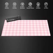 Pink Lattice Mouse Pad Kawaii Cute Mousepad Desk Mat Gaming Laptop Office Carpet Keyboard Mechanical Gamer Keyboard Mouse Mats 600x300x2mm