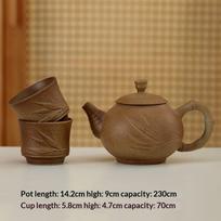 Rough Pottery Teapot Tea Set Household Ceramic Teacup Kung Fu Tea Set Tea Brewing Pot Retro Single Pot tamsi chaki spalva