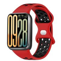 Soft Silicone Strap for Xiaomi Mi Band 8 Pro/9 Pro Sports Breathable Bracelet Wristband for Redmi Watch 6 5 4 Correa Accessorise Xiaomi mi band 9 Pro raudona juoda spalva