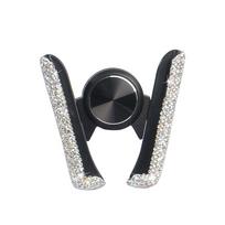 Crystal Car Phone Holder for Air Vent Mount Universal Bling Bling Mobile Stand for Girls Fashion Car Accessories for Women balta