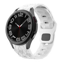Silicone Strap For Samsung Galaxy Watch 7 6 5 4 40mm 44mm Football Pattern Bracelet Wristband Watch 6-4 Classic 47mm 46mm Band Galaxy Watch 4-5-6-7 balta