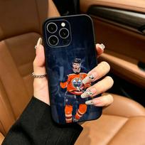 C-Connor McDavid 97 Phone Case For iPhone 17,16,15,14,13,12,11 Pro Max,16/15/14Plus,XS Soft Black Cover iPhone15promax blue