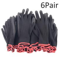 PU Black Coated Workplace Palm Coating Builders Work Glove Protection Safety Gloves Garden Supplies Red S