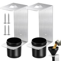 ABBY-Aluminum Oil Funnel Holder Storage Rack With 2 Plastic Removable Cups 4 Screws For Trailer Fluid Oil Filter Garage