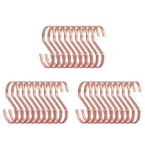 ABBY-30-Pack 4 Inch Rose Gold Chrome Finish Steel Hanging Flat Hooks - S Shaped Hook Heavy-Duty S Hooks, For Kitchenware rožinio aukso spalvos
