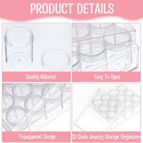 ABBY-4 Pcs Bead Organizer Transparent Embroidery Bead Storage Containers With Lid For DIY Crafts Jewelry Earring skaidri